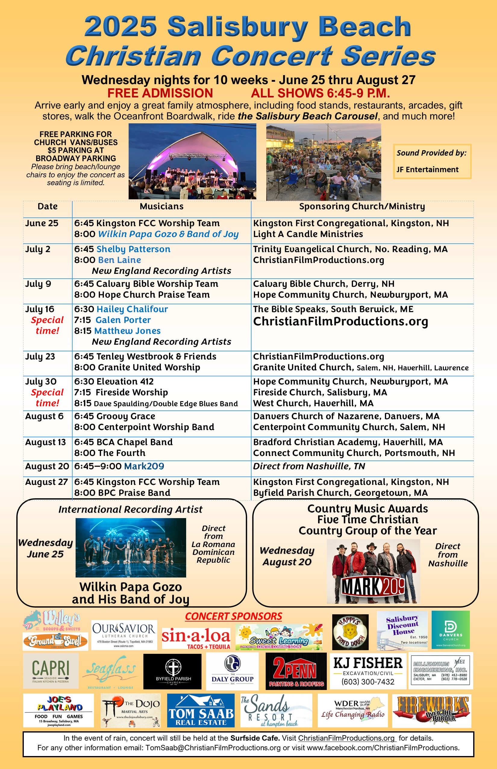 2025 Salisbury Beach Christian Concert Series